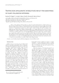 Testing How Antagonistic Interactions Impact the Robustness of Plant-Pollinator Networks