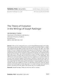 The Theory of Evolution in the Writings of Joseph Ratzinger