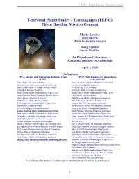 Coronagraph (TPF-C) Flight Baseline Mission Concept