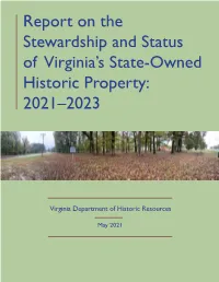 Report on the Stewardship and Status of Virginia's State-Owned Historic Property