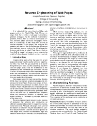 Reverse Engineering of Web Pages