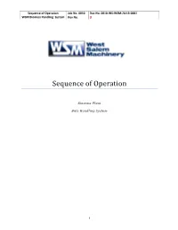 Sequence of Operation Job No