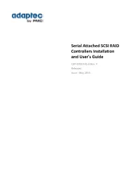 Serial Attached SCSI RAID Controllers Installation and User's Guide