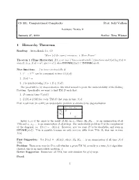 1 Hierarchy Theorems