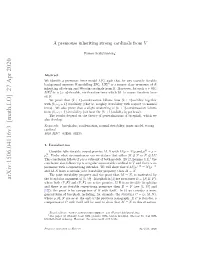 A Premouse Inheriting Strong Cardinals from $ V$