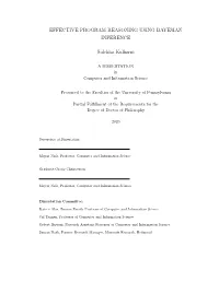 Effective Program Reasoning Using Bayesian Inference