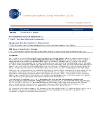 General Specifications Change Notification (GSCN)