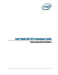 Intel® Media SDK 2014 Developer's Guide