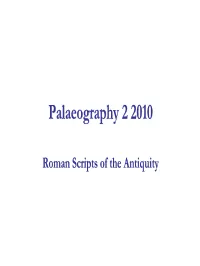 Introduction Into Latin Palaeography