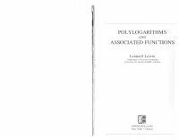 Polylogarithms and Associated Functions