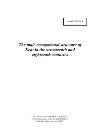 The Male Occupational Structure of Kent in the Seventeenth and Eighteenth Centuries