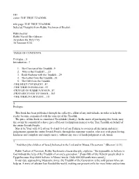 THE TRUE TZADDIK Selected Thoughts from Rebbe Nachman of Breslov