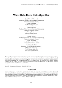 White Hole-Black Hole Algorithm