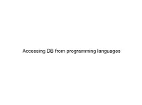 Accessing DB from Programming Languages