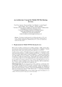 An Architecture Concept for Mobile P2P File Sharing Services