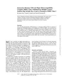 Interaction Between CD8 and Major Histocompatibility Complex (MHC) Class I Mediated by Multiple Contact Surfaces That Include Th