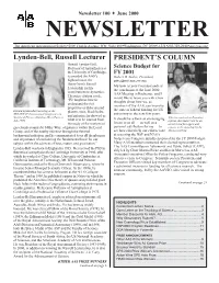 Newsletter 100 ª June 2000 NEWSLETTER