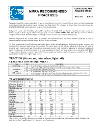 NMRA RECOMMENDED PRACTICES RP-7 for Clearances and RP-6 and RP-8 for Multiple Track Centers for Various Radii