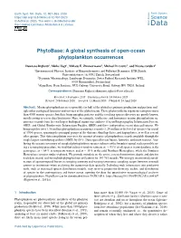 Phytobase: a Global Synthesis of Open-Ocean Phytoplankton Occurrences