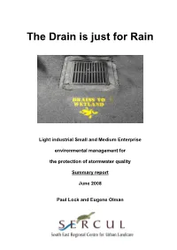 SERCUL SME Report Summary – the Drain Is Just for Rain