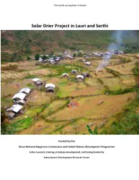 Solar Drier Project in Lauri and Serthi