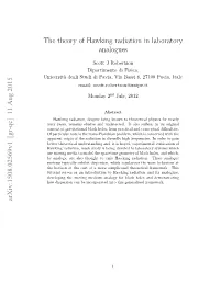 The Theory of Hawking Radiation in Laboratory Analogues Arxiv