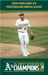 2020 Oakland A's Postseason Media Guide
