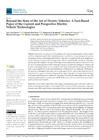 Beyond the State of the Art of Electric Vehicles: a Fact-Based Paper of the Current and Prospective Electric Vehicle Technologies