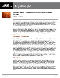 Common Errors in Contractually Limiting Damages Theresa Y