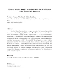 Electron Effective Mobility in Strained Si/Si1-Xgex MOS Devices Using Monte Carlo Simulation