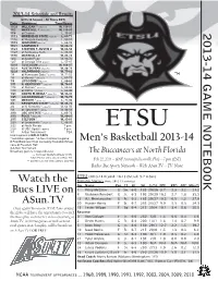 ETSU Vs. North Florida Game Notes