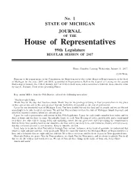 House of Representatives 99Th Legislature REGULAR SESSION of 2017