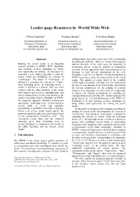 Leader-Page Resources in World Wide Web