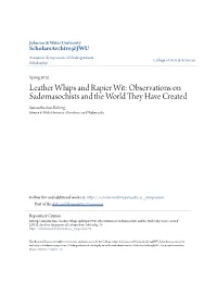 Leather Whips and Rapier Wit: Observations on Sadomasochists