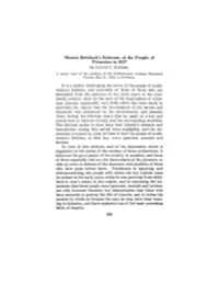 Morris Birkbeck's Estimate of the People of Princeton in 1817