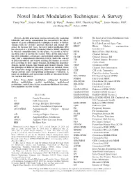 Novel Index Modulation Techniques: a Survey
