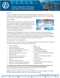 Protect Laboratory Chemicals from Use in a Terrorist Attack