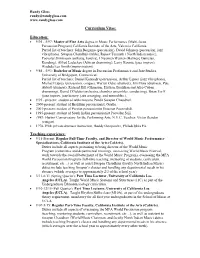 Randy Gloss' Complete CV