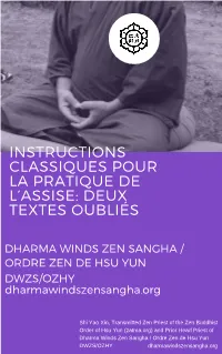 Shi Yao Xin, Transmitted Zen Priest of the Zen Buddhist