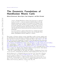 The Geometric Foundations of Hamiltonian Monte Carlo 3