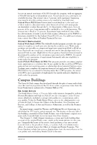 Campus Buildings 279 Borrow an Annual Maximum of $4,000 Through This Program, with an Aggregate of $20,000 During the Undergraduate Years
