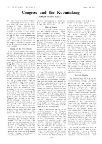 Congress and the Kuomintang Subhash Chandra Sarkar