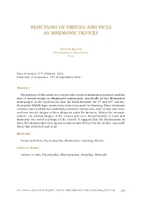 Depictions of Virtues and Vices As Mnemonic Devices