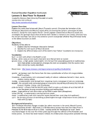 Lesson 3: Sea Floor to Summit