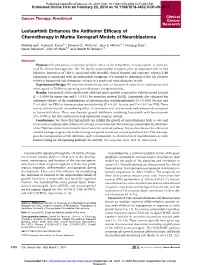 Lestaurtinib Enhances the Antitumor Efficacy of Chemotherapy in Murine Xenograft Models of Neuroblastoma