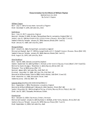 Documentation for the Wives of William Clayton Updated June 16, 2014 by Curtis D
