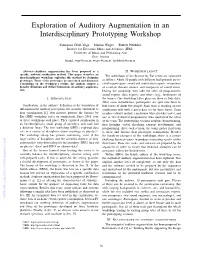 Exploration of Auditory Augmentation in an Interdisciplinary Prototyping Workshop
