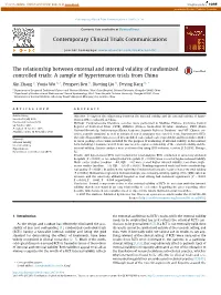 External and Internal Validity of Randomized Controlled Trials: a Sample of Hypertension Trials from China
