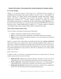 Meteorological Data and an Introduction to Synoptic Analysis