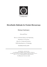 Microfluidic Methods for Protein Microarrays
